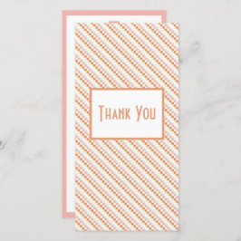 Blush Pink & Oranje Grid Bedankt Card