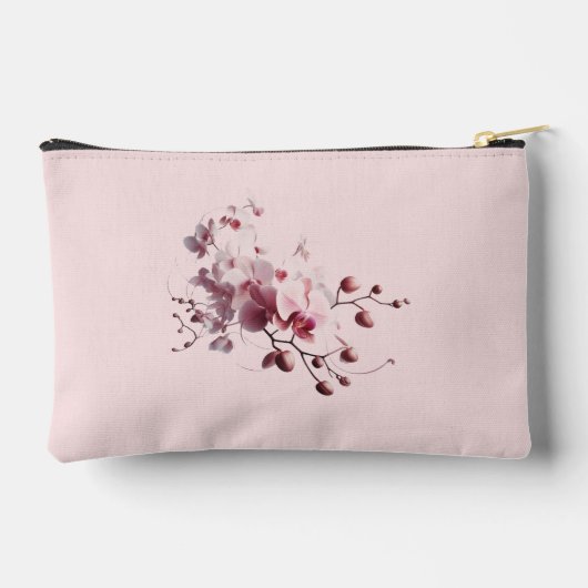Blush Pink Orchid Stem Natuur Accessoire Pouch Etui (Achterkant)