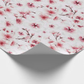 Blush Pink Oriental Japanse Cherry Blossom Cadeaupapier (Hoek)