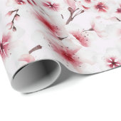 Blush Pink Oriental Japanse Cherry Blossom Cadeaupapier (Rol Hoek)