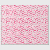 Blush Pink Overall Valentijnsdag Wrapping Paper Cadeaupapier (Vlak)