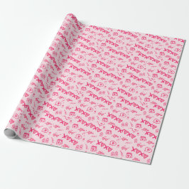 Blush Pink Overall Valentijnsdag Wrapping Paper Cadeaupapier