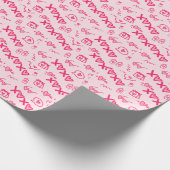 Blush Pink Overall Valentijnsdag Wrapping Paper Cadeaupapier (Hoek)
