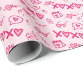Blush Pink Overall Valentijnsdag Wrapping Paper Cadeaupapier (Rol Hoek)