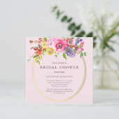 Blush Pink Paars Geel Florence Vrijgezellenfeest I Kaart (Staand voorkant)