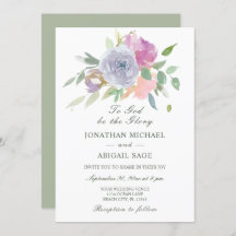 Blush Pink Paars Simple Floral Christelijk Weddens