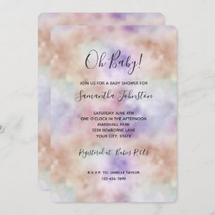 Blush Pink Paars Tie-kleurstof Kaart