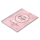 Blush Pink Paint Look Business Logo Meeting Notitieboek (Linkerzijde)