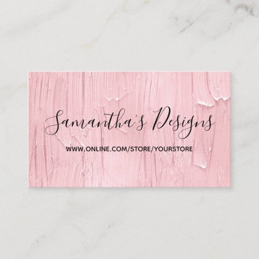 Blush Pink Painted Look Online Winkel Visitekaartje (Voorkant)
