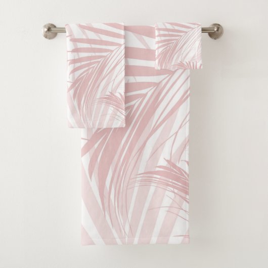 Blush Pink Palm Leaves Dream Cali Summer Vibes #1 Bad Handdoek (Insitu)