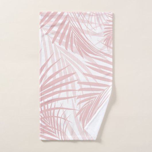 Blush Pink Palm Leaves Dream Cali Summer Vibes #1 Bad Handdoek (Handdoek)