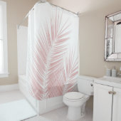Blush Pink Palm Leaves Dream Cali Summer Vibes #1 Douchegordijn (In situ)