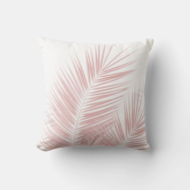 Blush Pink Palm Leaves Dream Cali Summer Vibes #1 Kussen (Voorkant)