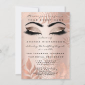 Blush Pink Palm Makeup Glitter Copper 16th Bride Kaart (Voorkant)