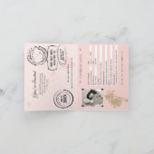 Blush Pink Palm Tree Hawaii Passport Weddenschap (Binnen)
