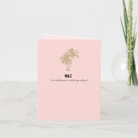 Blush Pink Palm Tree Hawaii Passport Weddenschap (Achterkant)