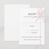 Blush Pink Palm Tree Response Kaart tekening (Voorkant / Achterkant)