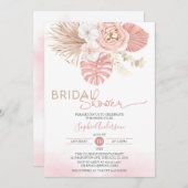 Blush Pink Pampas Grass Boho Vrijgezellenfeest Kaart (Voorkant / Achterkant)