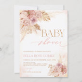 Blush Pink Pampas Grass Spaans Baby shower Invite (Voorkant)