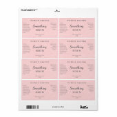 Blush Pink Paper Texture Smoothing Serum Labels (Full Sheet)