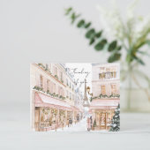 Blush Pink Paris Eiffel Tower Thinking of you Briefkaart (Staand voorkant)