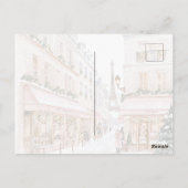 Blush Pink Paris Eiffel Tower Thinking of you Briefkaart (Achterkant)