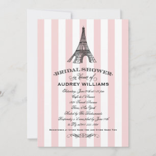 Blush Pink Paris Eiffeltoren Vrijgezellenfeest Kaart