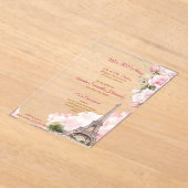 Blush Pink Paris Quinceañera Acryl Uitnodigingen (Laagn)