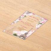 Blush Pink Paris Quinceañera Acryl Uitnodigingen (Laagn)
