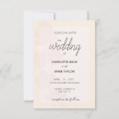 Blush Pink Pastel Flowers Waterverf legant Kaart (Voorkant)