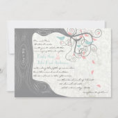Blush Pink Pastel Mint en Grey Lovebird Wedding Kaart (Voorkant)