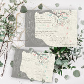 Blush Pink Pastel Mint en Grey Lovebird Wedding Kaart