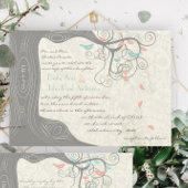 Blush Pink Pastel Mint en Grey Lovebird Wedding Kaart