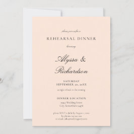 Blush Pink Pastel Rehearsal Dinner Kaart