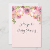 Blush Pink Pastel Waterverf Flowers Baby shower Kaart (Voorkant)
