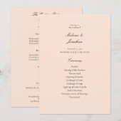 Blush Pink Pastel Wedding Ceremony Program Kaart (Voorkant / Achterkant)