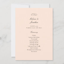 Blush Pink Pastel Wedding Ceremony Program