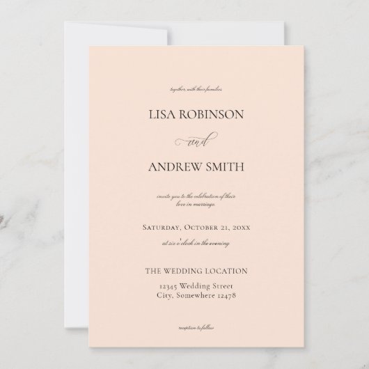 Blush Pink Pastel Wedding Kaart (Voorkant)