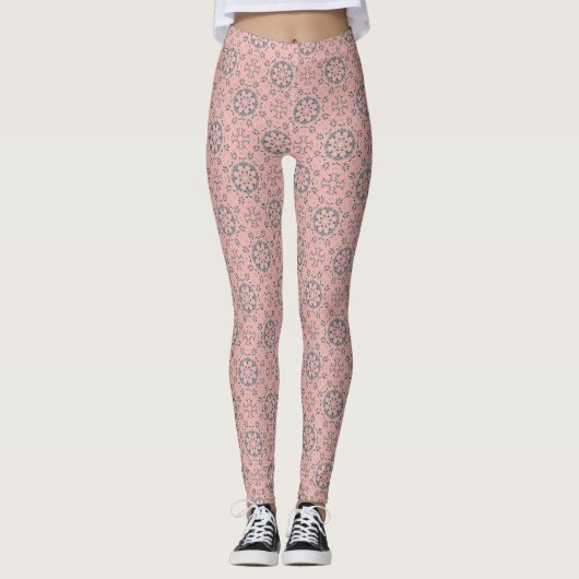 Blush Pink Pattern Leggings (Voorkant)
