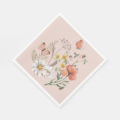 Blush Pink Peach Bloemen Wildflower Square Servet (Hoek)