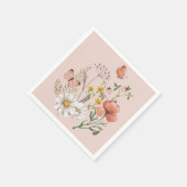 Blush Pink Peach Bloemen Wildflower Square Servet (Hoek)