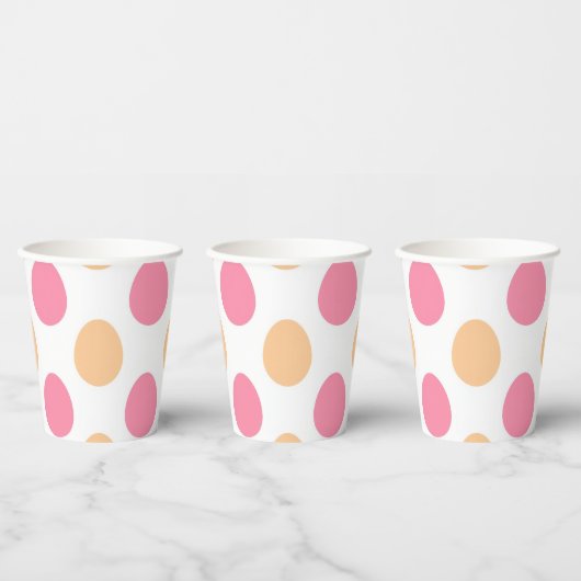 Blush Pink Peach Easter Eggs Paper Cups Papieren Bekers (Multi)