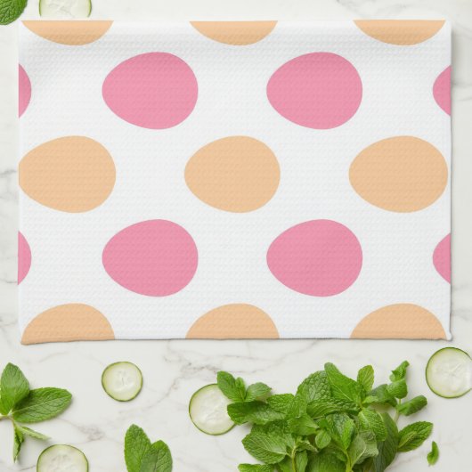 Blush Pink Peach Easter Eggs Pattern Theedoek (Gevouwen)