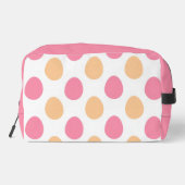 Blush Pink Peach Easter Eggs Pattern Toiletery Bag Toilettasje (Achterkant)