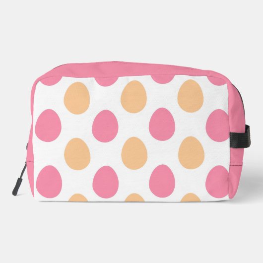 Blush Pink Peach Easter Eggs Pattern Toiletery Bag Toilettasje (Achterkant)