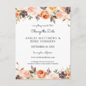 Blush Pink Peach Floral Verander de datum 2 Briefk Briefkaart (Voorkant)