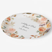 Blush Pink & Peach Floral Wedding Papieren Bordje (Gekanteld)