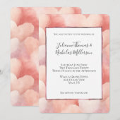 Blush Pink Peach Hearts Wedding Kaart (Voorkant / Achterkant)