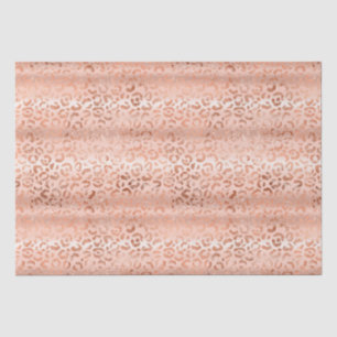 Blush Pink Peach Leopard Print Sparkle Ombre Tissuepapier