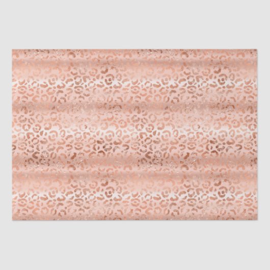 Blush Pink Peach Leopard Print Sparkle Ombre Tissuepapier (Voorkant)